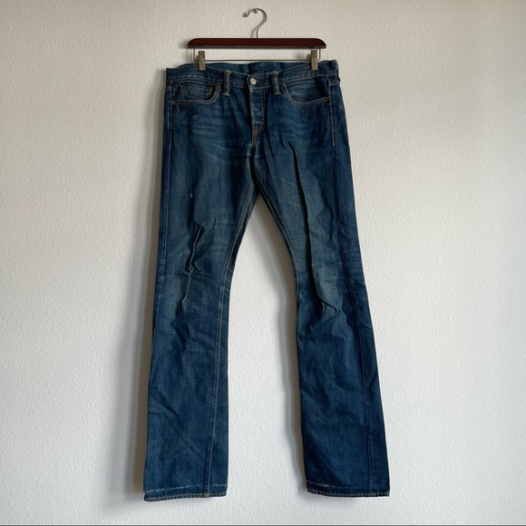 RRL Ralph Lauren Japan Woven/USA Made Selvedge Denim Low-Rise Bootcut Jeans - Picture 3 of 8
